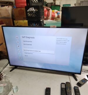 L129- Samsung 42 inch Smart TV w/ remote. Scene issue at bottom - Image 3