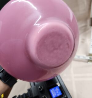 L140- Antique European Pink Glass Ruffled Vase - Image 3