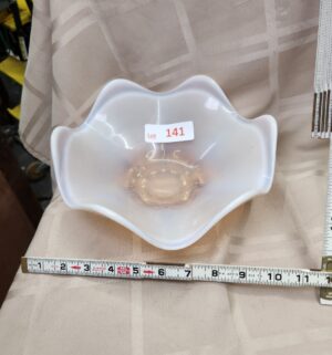 L141- Duncan & Miller Canterbury Pink Opalescent Glass Bowl. - Image 1