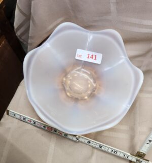 L141- Duncan & Miller Canterbury Pink Opalescent Glass Bowl. - Image 2