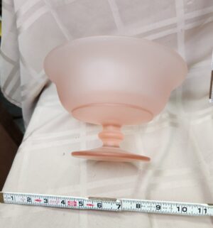 L142- Tiffin Glass Satin & Frosted Pedestal Vase - Image 2