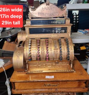 L155- Stunning Antique National Cash Register Model 452. Fully Restored & Operational - Image 1