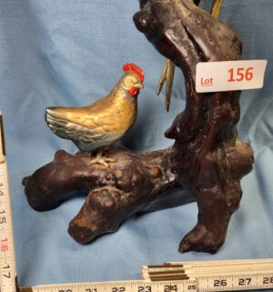 L156- Very Rare Bronze Rooster & Hen Set. - Image 2