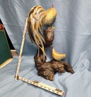 L156- Very Rare Bronze Rooster & Hen Set. - Image 5