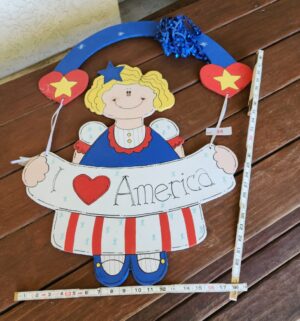 n34- I Love American Wooden Sign