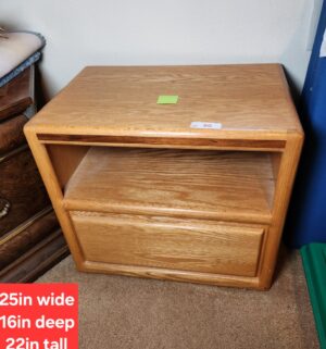 n60- Oak Print Table w/ Drawer
