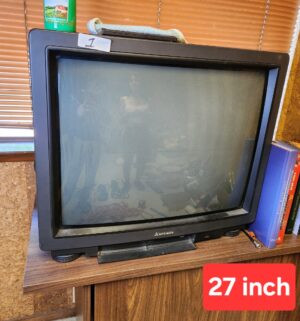 m1- Vintage Mitsubishi 27 inch TV w/ Remote. Works. Great for vintage video games