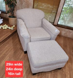 m56- Bassett Chair & Ottoman. Great Shape - Image 1