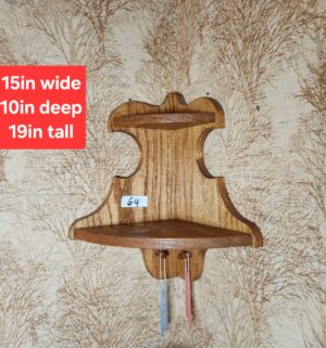 m64- Oak Hanging Corner Shelf - Image 1