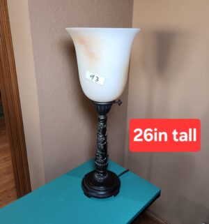 m93- Glass Shade Table Lamp - Image 1