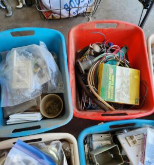 o66- sm totes of electrical, hardware, misc items - Image 4