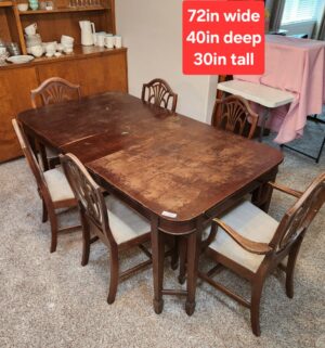 o107- Antique 6 Chair Dining Set