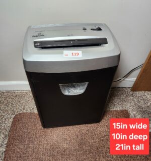 o119- fellowes paper shredder. Tested/works
