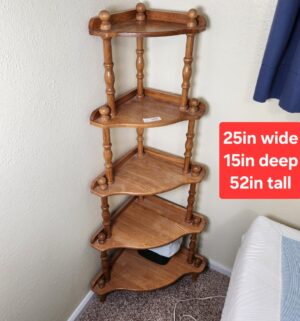 o194- Corner Oak Shelf Unit
