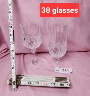 o214- crystal stemware set