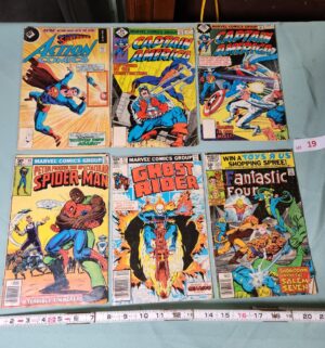 v19- Vintage Comic Books. Captain America, Spiderman, Ghost Rider and more