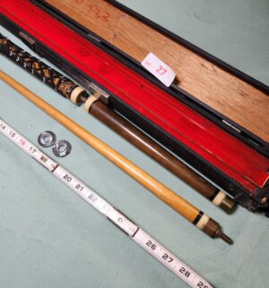 v27- Vintage Pool Cue w/ Leather Grip - Image 3