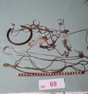 v69- vintage necklaces, copper bracelet