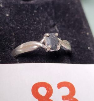 v83- Sterling Silver Ring w/ Black Stone