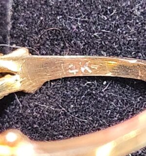 v91- Pisces Zodiac Signet Ring 14kt gold - Image 4