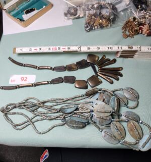 v92- 2 large bead necklaces
