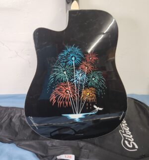 v128- Stunning Esteban Celebration Fireworks Limited Edition Acoustic/Electric Guitar 2008. 1055/15000 made - Image 10