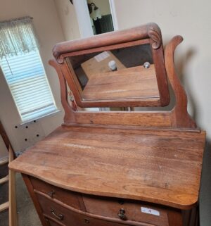 w4- Antique Tiger Oak Highboy Dresser. Original Antique - Image 3