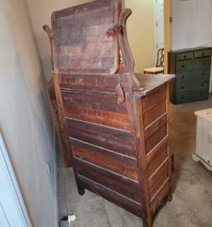 w4- Antique Tiger Oak Highboy Dresser. Original Antique - Image 6