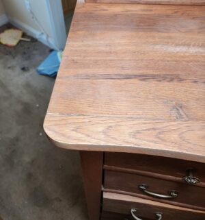 w4- Antique Tiger Oak Highboy Dresser. Original Antique - Image 8