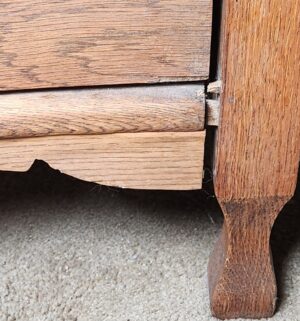 w4- Antique Tiger Oak Highboy Dresser. Original Antique - Image 9