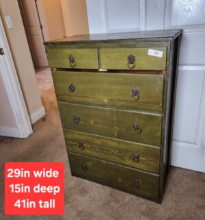 w10- Newer Dresser, repainted, lion head hardware