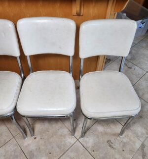 w30- Original Chrome Leg Set of Dining Chairs. Mid Century. Great Shape - Image 3