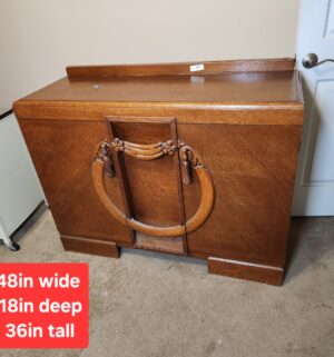 w57- English Antique Oak Art Deco Sideboard