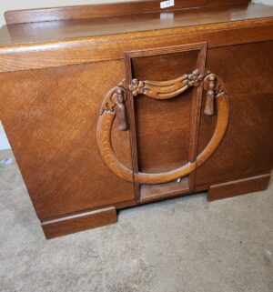 w57- English Antique Oak Art Deco Sideboard - Image 3