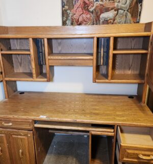 w58- 2 Piece Computer Desk w/ hutch. Great Shape - Image 5