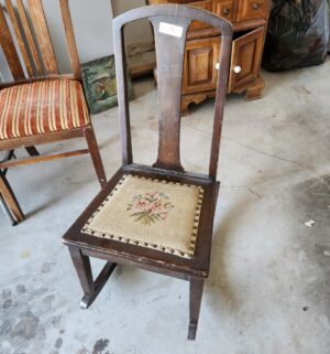 w71- Antique Needlepoint rocker