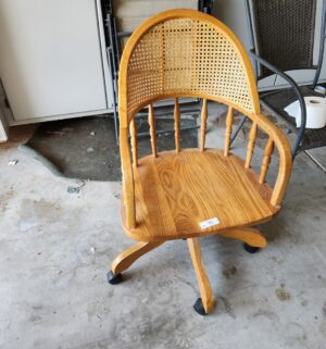 w75- oak cane back office chair. Great shape