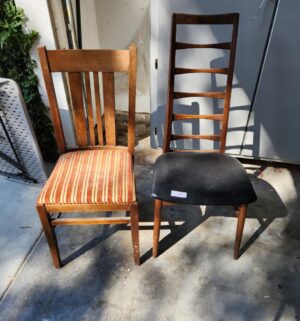 w76- MCM ladder back chair, antique chair