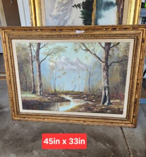 w88- River in woods.Nana Lancaster Original Oil