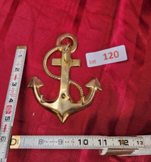 w120- Ship Anchor brass key holder