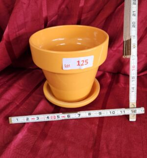 w125- yellow ceramic garden pot