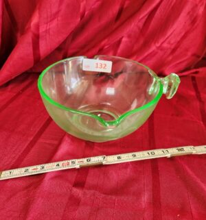 w132- Green Depression Glass Mixing Bowl