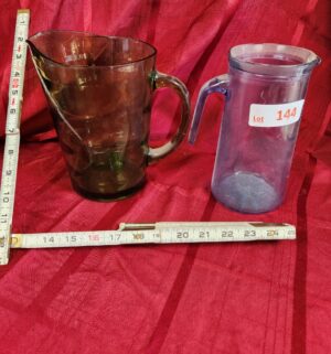 w144- vintage glass pitchers