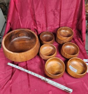 w213- Monkeypod Wood Salad Bowl Set. Philippines