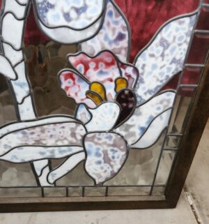 w235- Stunning Orchid Stained Glass Dual Sided Panel. No Cracks or damage. - Image 3