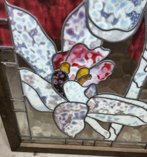 w235- Stunning Orchid Stained Glass Dual Sided Panel. No Cracks or damage. - Image 6