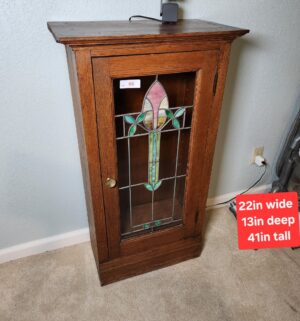 x66- Beautiful Stained Glass Cabinet