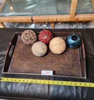 x69- Tray w/ decorative balls
