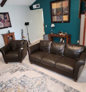 x71- Sofa & Chair Set. Italian Leather by Italsofa