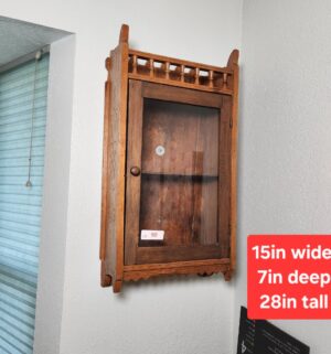 x90- Antique Victorian Cabinet w/ Glass Door